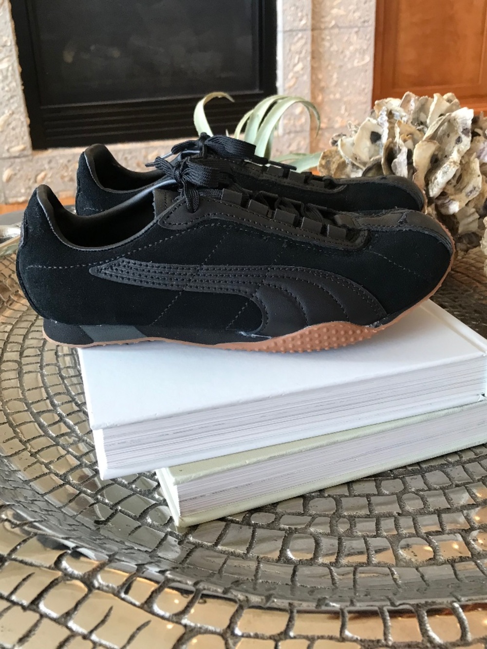 PUMA H-STREET PREMIUM BLACK-SHADOW GRAY-GUM LOW PROFILE Y2K RETRO SNEAKERS NWOT